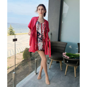 Комплект 01: халат короткий + Рубашка коротка фото